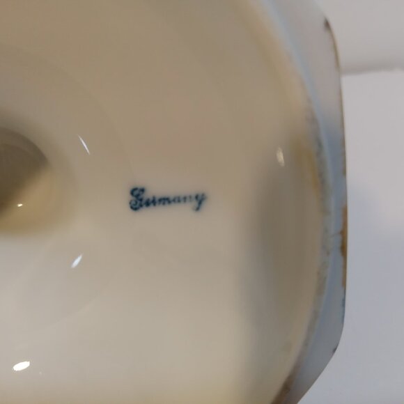 Candlestick Holder Porcelain Pink Purple Lavender Gold Floral Made In Germany - Picture 5 of 7